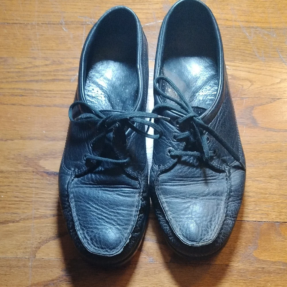 SAS Men's Black Leather Shoes Size 12